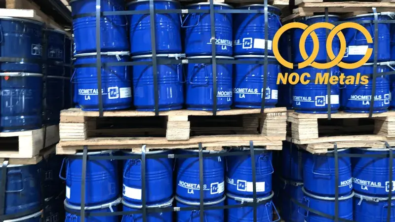 WC powder drums inventory - labeled containers ready for immediate shipping